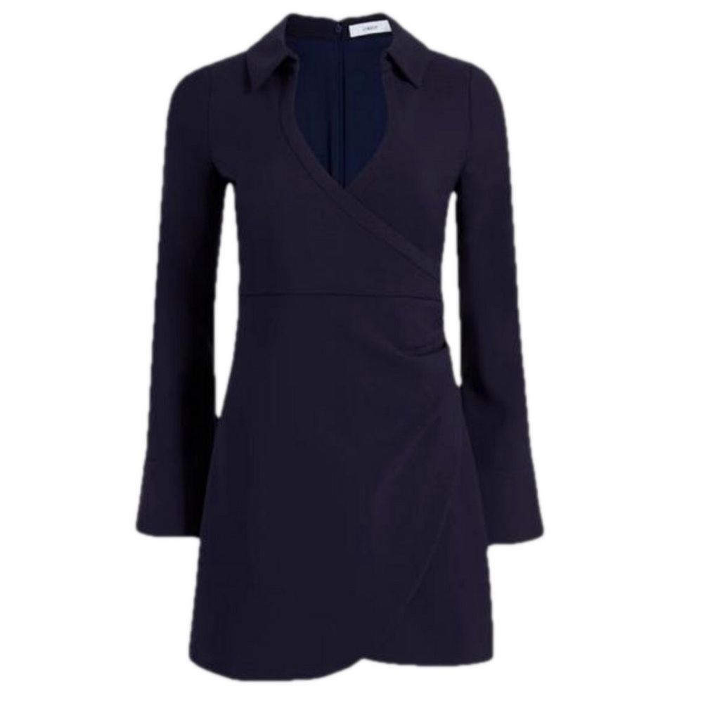 LIKELY Navy Garnett Faux Wrap Dress - size 8